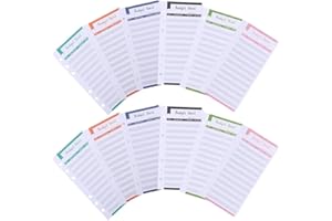BIVBWQU 24 fogli di budget, accessori per raccoglitore A6, planner, raccoglitore tedesco