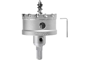 KATUR TCT Punta per sega a tazza in metallo duro 60 mm, Fresa a tazza con punta in carburo di tungsteno, fresa a tazza di grado industriale per acciaio inossidabile, metallo, ferro, lega, rame, legno