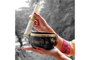 Reiki Crystal Products Singing Bowl | Tibetan Buddhist Prayer Instrument With Wooden Stick | Meditation Bowl | Music Therapy | 9 cm (3.5 inch)