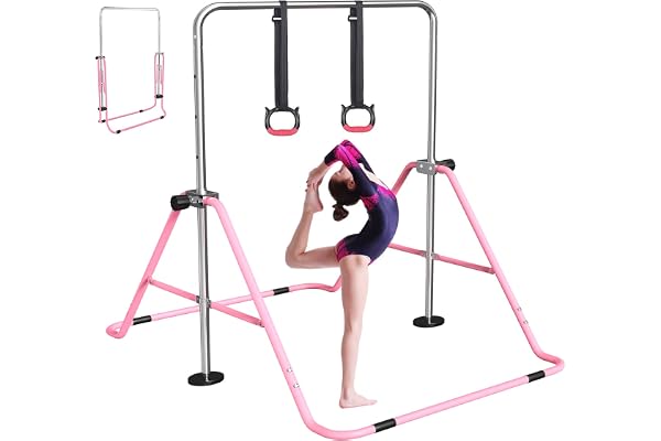 FBSPORT Barre de Gymnastique Pliable pour Enfants avec Hauteur Réglable, Barre d'entraînement Barre Horizontale pour Junior Enfants à Domicile