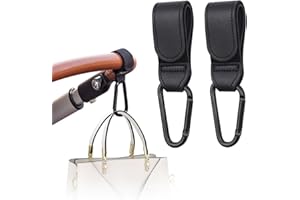 RUOJLING 2 Piezas Ganchos Carro Bebe,Ganchos Carrito Bebe,Ganchos para Carro Bebe,Accesorios Carrito Bebe,Gancho carro Bebe,para Sillita,Cochecito,Carro de la Compra (Negro)