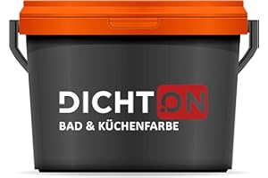 DICHTON Bad & Küchenfarbe 1l weiß mattglanz - Wandfarbe, Feuchtraumfarbe abwaschbar - Innenfarbe für Bad, Küche, Keller, Garage - hochdeckend, schimmelwidrig, desinfektionsmittelbeständig D.42W