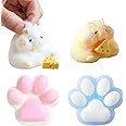4 Pcs Taba Squishy Hamster Toys, Stress Relief Fidget Squeeze Pinch Toy, Clever Design, Compact and Easy to Carry, Suitable for Birthday Gifts