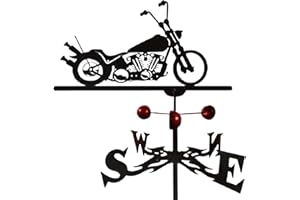 Airber Motorbike Metal Weather Vane, Retro Motorcycle Practical Vane Farm Retro Durable Scene Garden Weather Vane Garden Yard Easy Use And Install For Outdoor Farm Yard Garden Gazebo