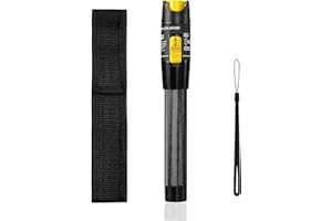 GUAKIILI Localisateur visuel de défauts 50 mW, kit de testeur VFL, portée de 50 km, testeur de câble à fibre optique 50 mW, testeur de source de lumière avec stylo à lumière rouge VFL