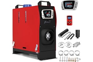 HCALORY 12V 5KW-8KW Diesel Air Heater, Portable and Convenient Integrated Parking Heater Heating, All-in-one Single Hole with Remote Control LCD Monitor for Car Trucks Bus RV and Trailer