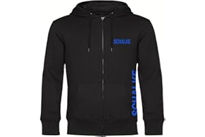 VIMAVERTRIEB® Kapuzen Sweatshirt Jacke - Schalke - Brust & Seite - seitlich - Pullover Fanartikel
