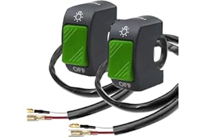 Gebildet 7/8",22mm 2 sztuki Przełączników na Kierownicę Motocyklową, Przełącznik Dźwigienkowy z Przyciskiem wł./wył.do U5,U7,U2,Motocykli,Skuterów,Skuterów Elektrycznych, Motocykli(zielony)