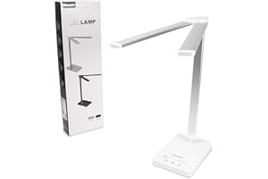 SOLMIRA Lámpara de Escritorio Doble con Carga USB, 76 LEDs, Blanca Certificado CE y RoHS