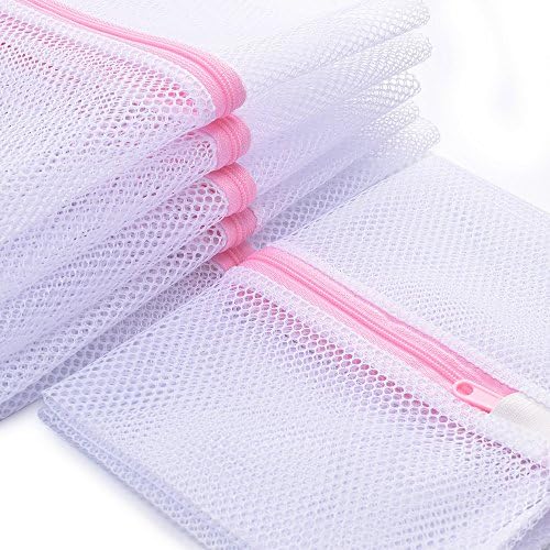 Yazer Set of 8 Net Mesh Laundry Washing Bags with Zipper for Socks Lingerie Bra Underwear with All Size XXL up to 60cm*60cm,XL,L and M. Also Usded as Packing Cube for Travel and Luggage