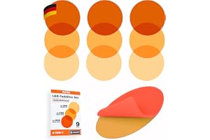 KROPP självhäftande färgfolier för LED-lampor, 3 toner varmvitt, färgkorrigering, dagsljus till glödljus, ⌀ 50 mm, 9 st