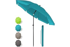 Magiea Parasol de Jardin Exterieur 217 cm, Turquoise, avec Housse de Protection, Protection Solaire UV50 +, pour Marché, Balcon, Plage, Terrasse