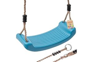 TRIBECCO columpio, parque infantil, asiento antideslizante, columpio de plástico, tablero de columpio (turquesa)