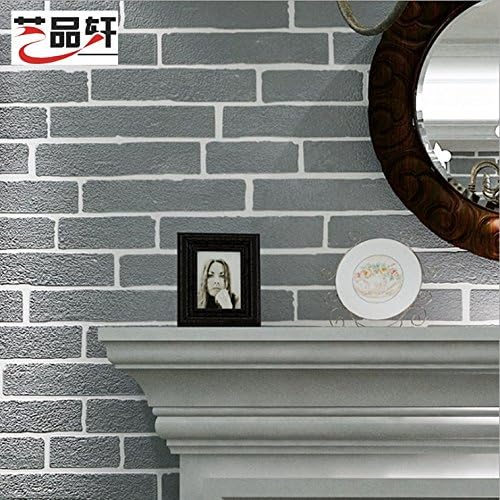 Tkopainsde 3D Stereo Antique White Brick-Background Wallpaper Retro Brick Bricks And White Brick Wall Paper Hair Salons Barber Shops, Light Gray Brick