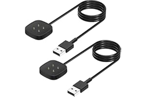KINWIN 2 Stücke Ladekabel für Fitbit Versa 4/ Sense 2/ Versa 3/ Sense, 100cm/3.3ft Ersatz Magnetisches USB Ladestation Charger Cable Dock Kabel für Fitbit Versa 3/Fitbit Sense Smartwatch(Nicht für Versa1/ 2)