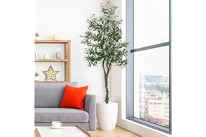 Cachpib 7FT Artificial Olive Tree Ornaments for Modern Home Office Living Room Floor Bedroom Balcony Corner Office Decor Fake Potted Olive Tree