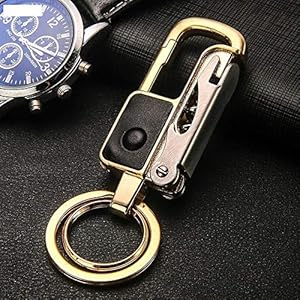 Keychain with Light High Quality Key Ring Women Men Corkscrew Key Chain Vintage Keyfob Car Accessories Key Ring (Color : Gold, Size : Free)