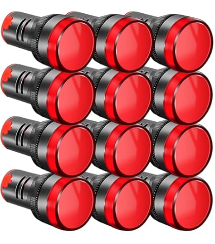 Indicateur Lumineux Clignotant 12V Avec Buzzer AD1622SM - Rouge, Pour Trou 22mm, AC/DC
