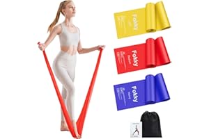 FOKKY Bande Elastique Musculation (3 pièces), 1.5M/2M Bande Elastique Fitness avec 3 Niveaux de résistance, Bande élastique idéale pour Yoga, Pilates