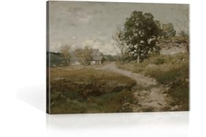JUZAI Framed Landscape Wall Art, Vintage Canvas Wall Art Room Decor, Classical Landscape Oil Painting Wall Art Canvas Prints for Bathroom, Bedroom, Living Room, Farmhouse, 12x16in/30x40cm