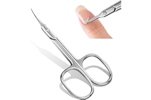 MIAYICAL Forbici Professionali per Cuticole a Punta Sottile e Curva - Manicure in Acciaio Inossidabile - Forbicine per Unghie
