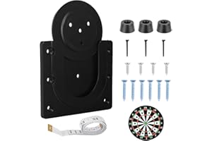DYMHQ Schwarze Dartscheibe Halterung aus Kunststoff - Universal Dartboard Wandhalter Set mit Schrauben, Bandmaß und Zubehör für Wände und Holzbrett