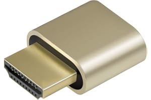 1-Pack ADWITS 4K 2K 1080P 30Hz do 60Hz Obsługa HDMI Display Emulator DDC EDID Headless Ghost Monitor Adapter Dummy Plug,nowa wersja Najwyższa 4096x2160 @ 60Hz - złoty kolor