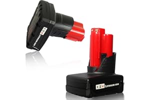 FUNBATT FUNMALL 2pcs 12V 6.0Ah Recambio Batería para Milwaukee Batería M12 Li-Ion 48-11-2410 48-11-2420 48-11-2411 48-11-2401 48-11-2402 para Milwaukee Batería Herramientas