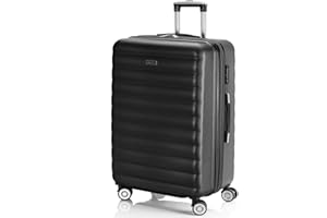 ITACA - Valise Moyenne - Valise Soute Avion Rigide 4 roulettes - Valise De Voyage Résistante en Matériau ABS - Valise Ultra Légère avec Cadenas à Combinaison 71260, Couleur Anthracite
