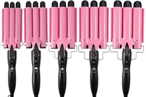 SOLOMI Rizador de pelo – Rizador de pelo, ajustable triple tubo de pelo rizador turmalina cerámica temperatura styling Tool (Edición: 25 mm)