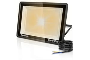 Foco LED Exterior 200W, toobettp 20000LM Focos Led 3500K Blanco Cálido, IP66 Impermeable Aplique Pared para Garaje Jardín Patio Parque
