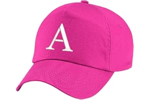 4sold New Casquette de Baseball Cap BRODÉ Letter A z Garçon Fille Enfants Chapeau Bonnet Unisexe Fuschia (A)