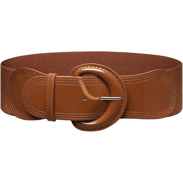 Ceinture Large Élastique Femme Dorée - Ajustable 70-105 Cm, Boucle Métallique, Pour Robe, Jean, Tenue élégante - 6
