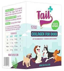 Tail+ Marine Collagen Powder for Dogs, Vet Recommended, Strong Joint & Bones, Improve Gut Health, No Added Sugar, No Added Preservative, 250 gm