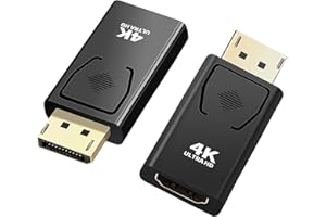 CLYDEWY Displayport to Hdmi Adapter 2 Packs Display Port to Hdmi Port 4k Dp to Hdmi Cable 1080p Dp Male to Hdmi Female Video Audio Converter for Laptop Pc Desktop Projector Hdtv Monitor