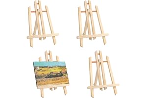Omevett 4 Pack Mini Easel Stand for Painting Wooden Easel 30cm Table Top Easel Small Easel Stand Wooden Tabletop Art Display Easels Small Painting Easel Wood Display Easels Mini Pine Wood Easel
