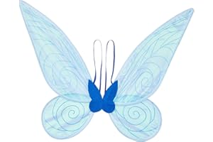 Aunaeyw Light Up Fairy Wings für Mädchen Frauen Sparkly Sheer Elf Angel Wings Dress Up Halloween Cospaly Schmetterling Fariy Wings Kostüm