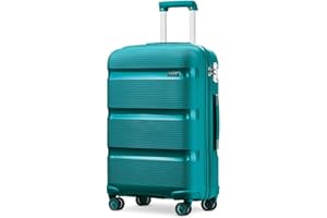 Kono Suitcase Hand Luggage Trolley 55 cm Travel Suitcase with TSA Lock and 4 Twin Wheels, Fashionable and Wear-Resistant Polypropylene Hard Shell Suitcase, 55 x 40 x 21 cm, 40 L (Black, M), turquoise, XL (76cm Groß Koffer)