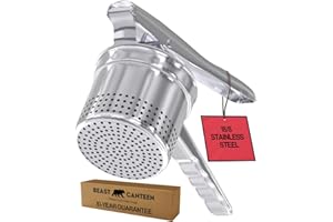 Beast Canteen Potato Ricer Masher - Ricer for Mashed Potatoes, Made of 18/8 Stainless Steel, Make Fluffy Smooth Mashed Potatoes & Rice Cauliflower, Vegetables, Professional Kitchen Tool, Press