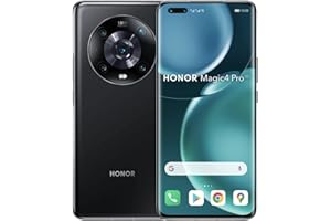 HONOR Magic4 Pro - 5G Smartphone 8+256 Go, Écran Incurvé 6,81" 120 Hz, Snapdragon 8 Gen 1, Triple Caméra 50 Mpx, SuperCharge 100W, Batterie 4600 mAh, IP68, Android 12, Noir