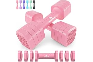 Amonax Adjustable Dumbbells Set, 1kg/2kg/3kg/4kg/5kg Dumbbell Pair, 4-in-1 and 5-in-1 Weights Dumbbells Set Women Men, Free Weights for Home Gym, Workout Hand Weights for Strength Training