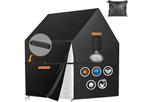 GRABADO Housse 420D robuste pour maison de jeu Smoby - Imperméable - Facile à couvrir par fermeture éclair latérale - 4 bandes réfléchissantes et boucle coupe-vent