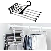 BUFFER&reg; Hareketli Dolap İ&ccedil;i Pantolon Kravat Şal Askı Sistemi D&uuml;zenleyici Katmanlı Askılık Organizer
