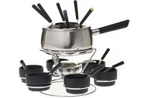 5 FIVE SIMPLY SMART SECRET DE GOURMET Kit di fondu con piatto girevole per 6 persone - 23 pezzi - colore nero