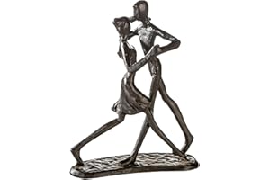 Casablanca Deko Skulptur Dancing - Dekofigur modern Tanzpaar - Eisen - Farbe: Braun brüniert - Höhe 17 cm