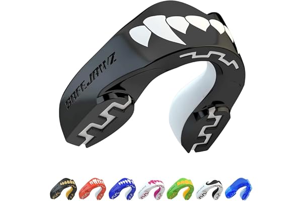 SAFEJAWZ Sport Protège-Dents/Gouttière Coque Dentaire Protege Dent. Protection intégrale pour Tous Les Sports, notamment Le Rugby, MMA, Hockey, Judo, Karate, Les Arts Martiaux et la Boxe