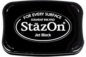 Tsukineko Stazon Unbekannt Stazon 252619 Stempelkissen Schwarz-Jet Black, 9.5 x 6.5 x 1.6 cm