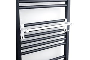 EMKE Toallero para radiador y secador de Toallas, Toallero retráctil，Blanco，Multifuncional toallero de baño de Pared （2 Piezas）