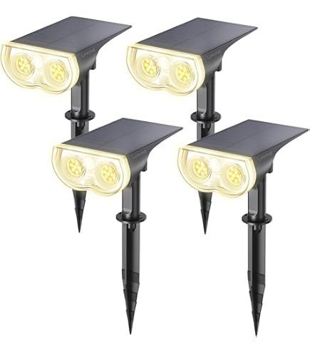 Faretti Solari Da Esterno LEREKAM – 2 Pezzi Con 40 LED, Impermeabili IP65, Ricarica USB E 3 Modalità Di Luce - 3