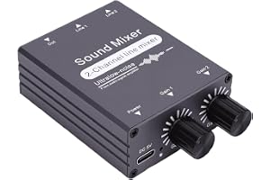 Plyisty 2-Kanals Ljudmixer, 2 In 1 Ut Mini Stereoljudmixer, 3,5 Mm Gränssnitt, Dubbla Oberoende Volymkontroller, För PC, Tele